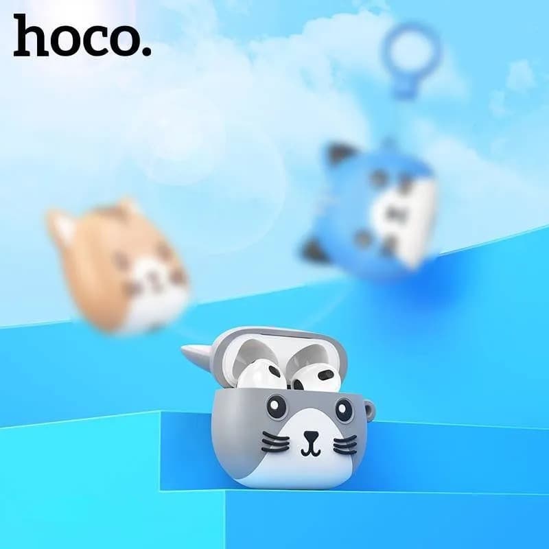 Изображение Наушники беспроводные Hoco EW46 с голубым чехлом котик Dodge cat фото Наушники беспроводные Hoco EW46 с голубым чехлом котик Dodge cat