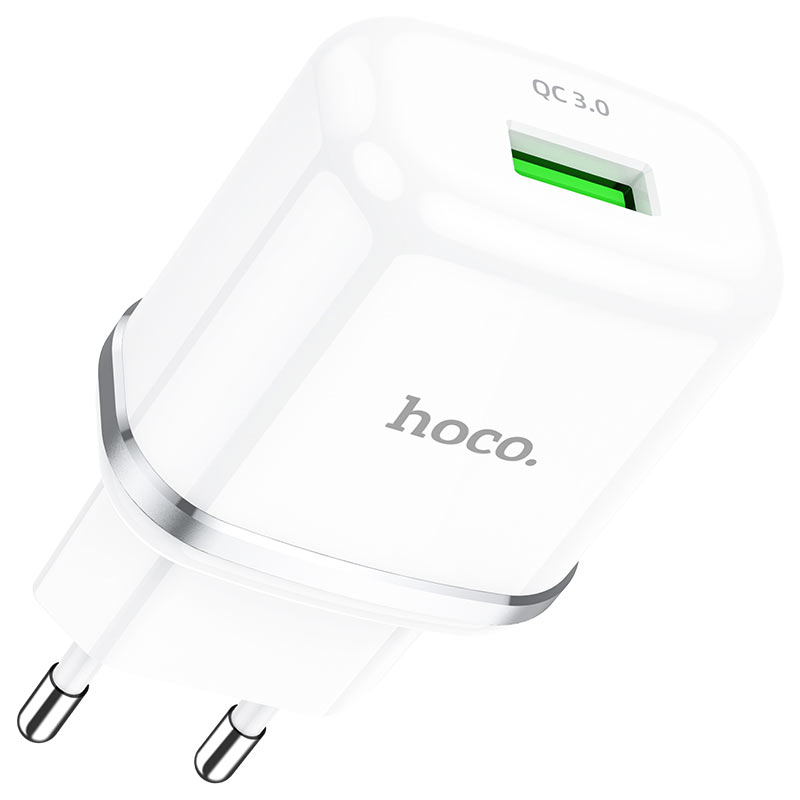 фото Сетевое зарядное устройство Адаптер Блок питания HOCO N3 USB QC3.0 18W белое