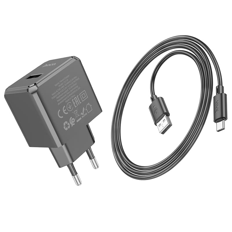 фото Сетевое зарядное устройство + кабель Type-C HOCO CS11A 1USB 2.1A 1м черный