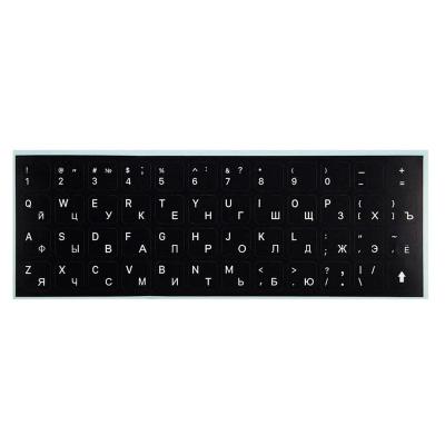 Наклейка на клавиатуру Barn&Hollis для Macbook русская и английская раскладка черный