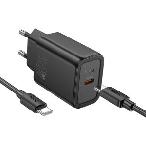 Сетевое зарядное устройство + кабель Type-C to Type-C HOCO N62 GaN PD 30W QC3.0 3A 1м черный