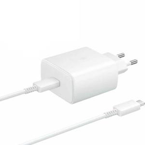 Сетевое зарядное устройство + кабель Type-C to Type-C Sams original PD 45W Type-C USB-C 5A 1.8м белое EP-T4510