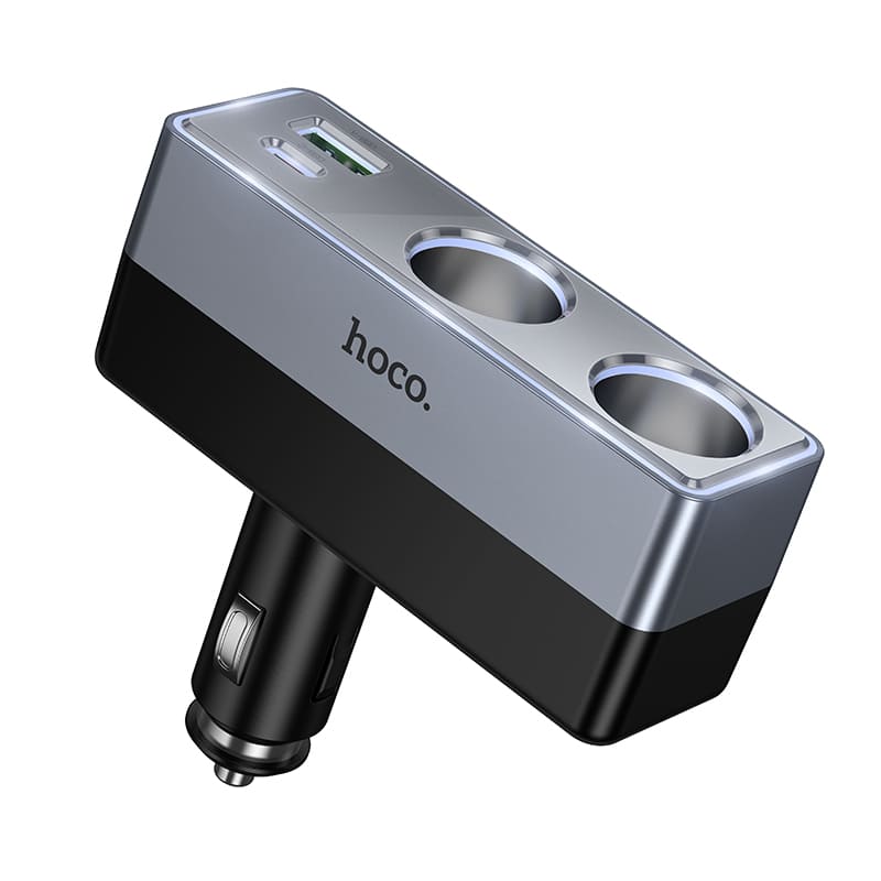 фото Разветвитель HOCO Z65B 240W 2 прикуривателя + PD 30W + USB QC3.0 черный