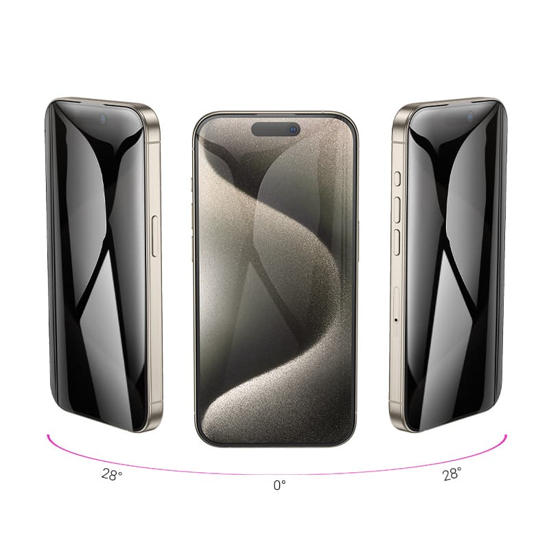 фото Защитное стекло для iphone 15 Pro 6.1 HOCO A38 антишпион 360 0.25mm черное