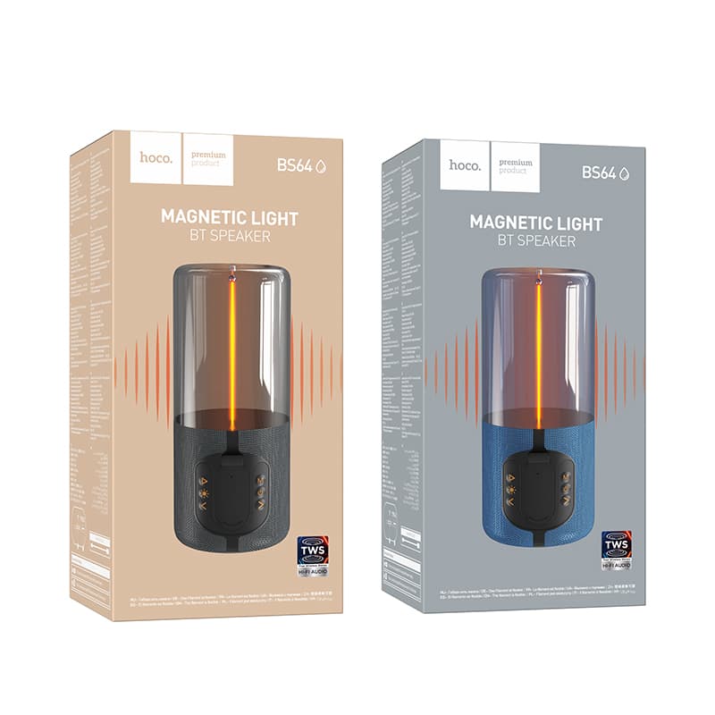 Колонка блютуз HOCO BS64 Rocker LED серая 1200mAh