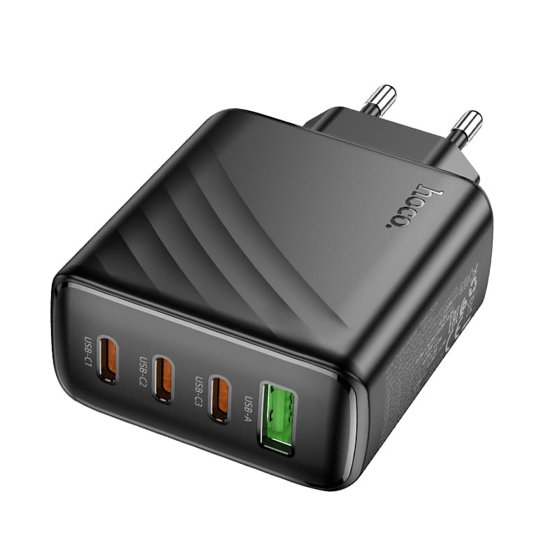 фото Сетевое зарядное устройство Адаптер Блок питания HOCO CS27A 3PD 67W + QC3.0 / Type-C USB-C+USB черны