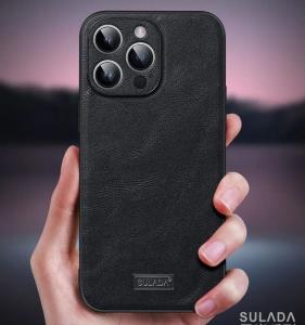 Чехол накладка для Samsung S26 Ultra SULADA Artisan силикон+пластик под кожу черная
