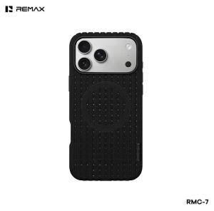 Чехол накладка для iphone 17 Pro/18 Pro 6.3 Remax RMC-7 силикон рифленый с плетением с магнитом черная