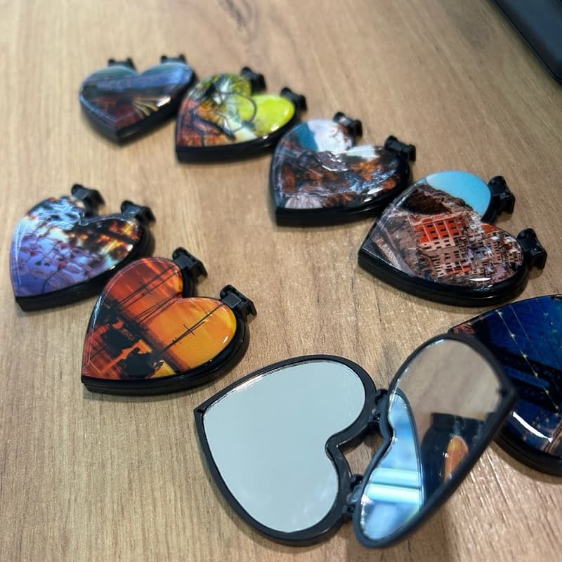 фото POPSOCKET попсокет для телефона сердце с зеркальцем рисунок в ассортименте