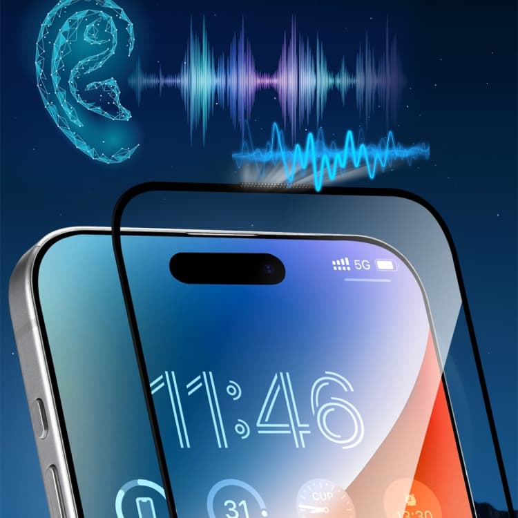 фото Защитное стекло для iphone 16 Pro/17 6.3 Joyroom JR-MLG0277 2.5D защита динамика черное