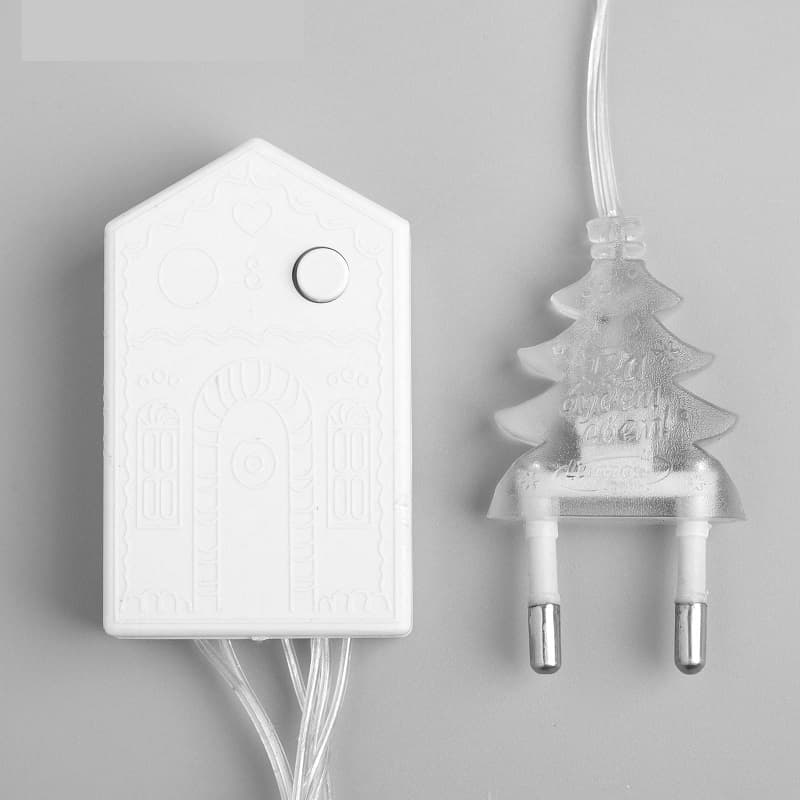 Гирлянда светодиодная 10 м провод прозрачный LED-100 220V свечение белое 8 режимов (3556780)