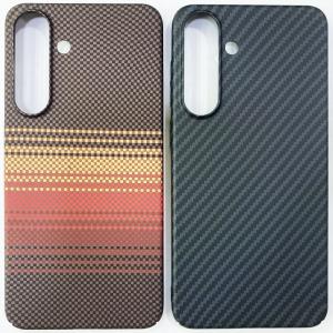 Чехол накладка для Samsung S26 карбон пластик коричнево-красная