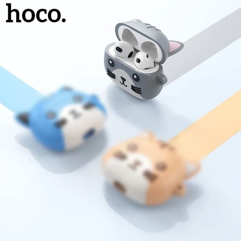 Изображение Наушники беспроводные Hoco EW46 с голубым чехлом котик Dodge cat фото Наушники беспроводные Hoco EW46 с голубым чехлом котик Dodge cat