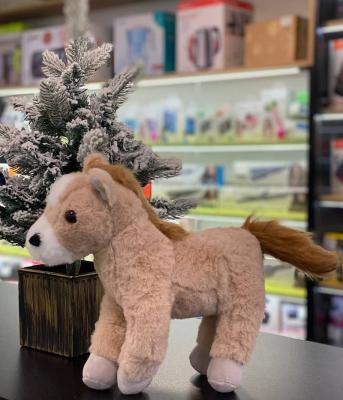 Мягкая игрушка лошадь бежевая