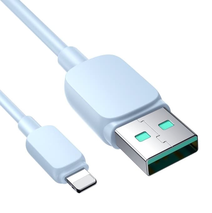 Кабель для зарядки iphone Lightning Joyroom S-A14 1.2м 3A силикон голубой Кабель для зарядки iphone Lightning Joyroom S-A14 1.2м 3A силикон голубой
