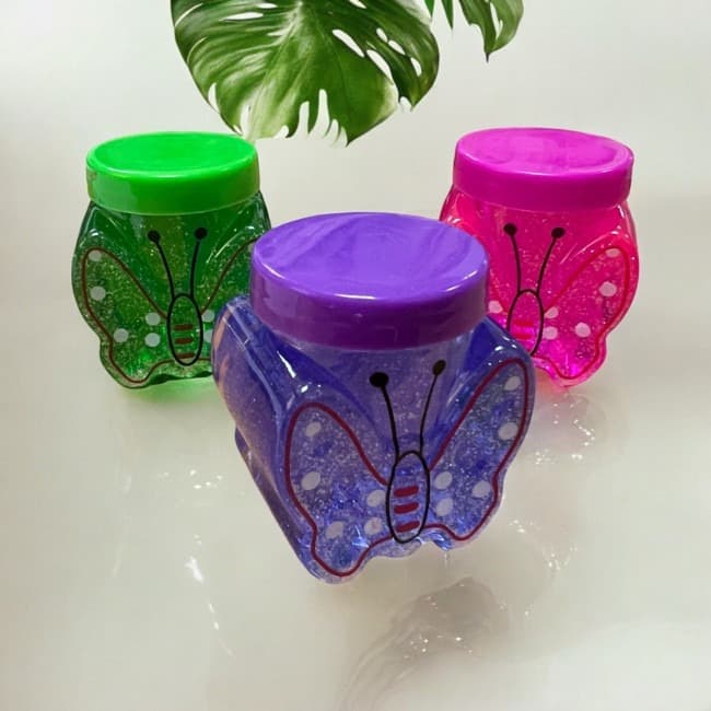 Слайм бабочка с блестками 5см