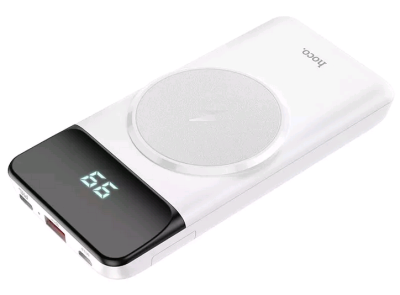 Внешний аккумулятор повербанк Power bank HOCO J76 10000mAh PD 20W + QC3.0 с беспроводной зарядкой белый