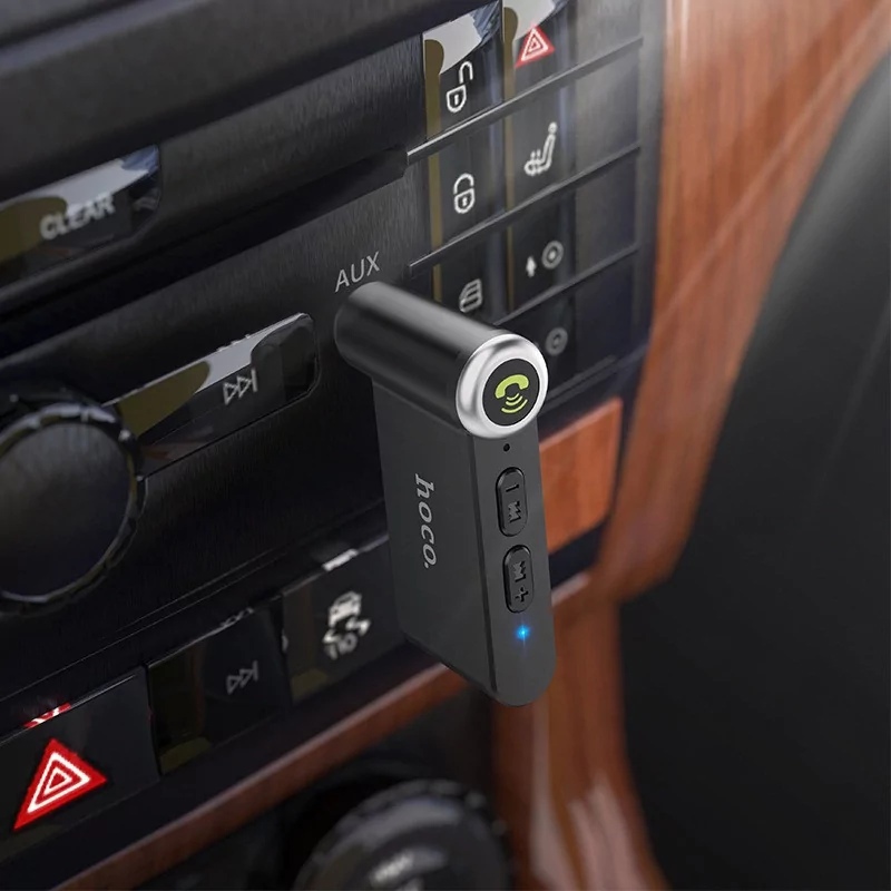 Изображение Блютуз aux FM трансмиттер bluetooth адаптер ресивер Hoco E58 черный сайта akstel.ru фото Блютуз aux FM трансмиттер bluetooth адаптер ресивер Hoco E58 черный