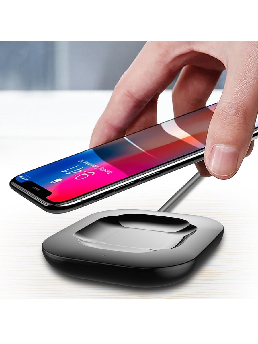 фото Беспроводное зарядное устройство 2 в 1 xomobile WX017 черное