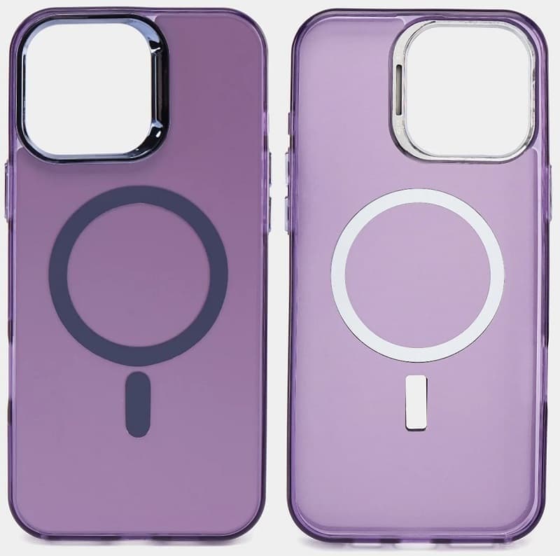 фото Чехол накладка для iphone 15 Pro Max (6.7) Magnetic силикон+пластик с магнитом для magsafe фиолетовая