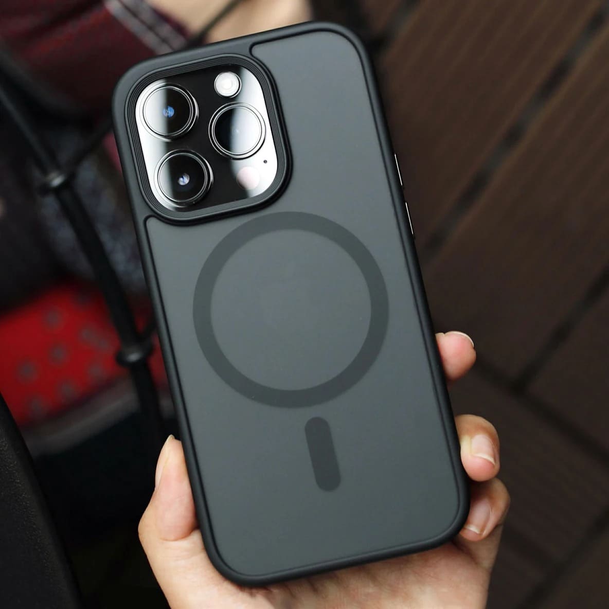 фото Чехол накладка для Samsung A56/A566 5G силикон+пластик прозрачно-матовая с магнитом для magsafe зеленая