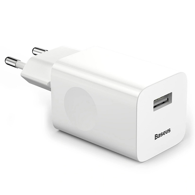 фото Сетевое зарядное устройство Адаптер Блок питания Baseus Quick Charger USB 24W QC3.0 белое CCALL-BX02