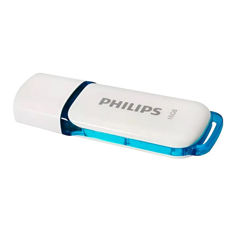 Изображение Флеш-накопитель Philips SNOW USB 2.0 пластик белый синяя вставка 16Gb