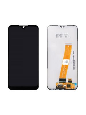 Дисплей для Samsung A01 2020/A015 "как новый" с рамкой + тачскрин черный (узкий коннектор)