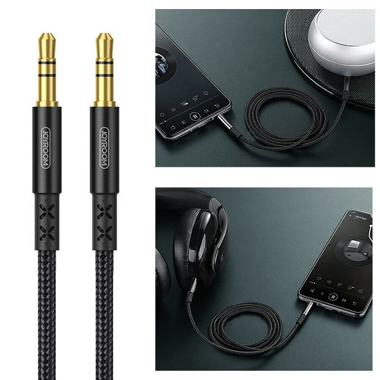Кабель Aux Joyroom SY-10A1 1м плетеный черный Кабель Aux Joyroom SY-10A1 1м плетеный черный