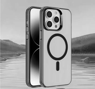 Чехол накладка для Samsung A56/A566 5G силикон+пластик прозрачно-матовая с магнитом для magsafe черная