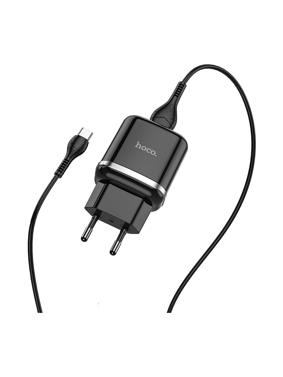 фото Сетевое зарядное устройство + кабель Type-C HOCO N3 1USB QC3.0 18W черный