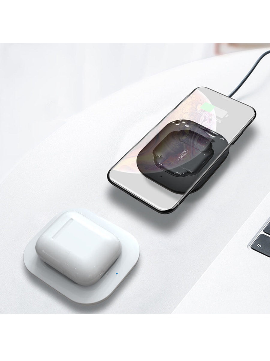 фото Беспроводное зарядное устройство 2 в 1 xomobile WX017 белое