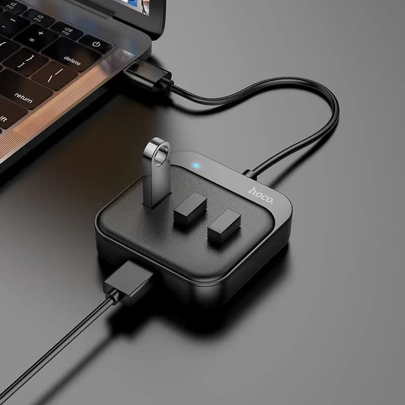 Разветвитель адаптер переходник USB HUB Хаб HOCO HB31 USB 3.0 to USB 3.0+USB 2.0x3шт черный 1.2м Разветвитель адаптер переходник USB HUB Хаб HOCO HB31 USB 3.0 to USB 3.0+USB 2.0x3шт черный 1.2м