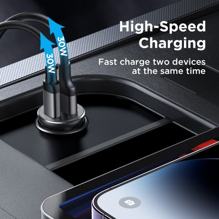 фото Автомобильное зарядное устройство Joyroom JR-CCN06 Mini Metal 2PD 30W Type-C USB-C черное