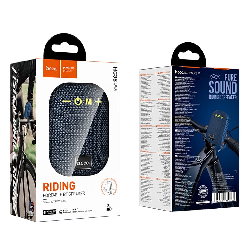 Колонка блютуз на руль велосипеда HOCO HC35 влагозащищенная черная 500mAh