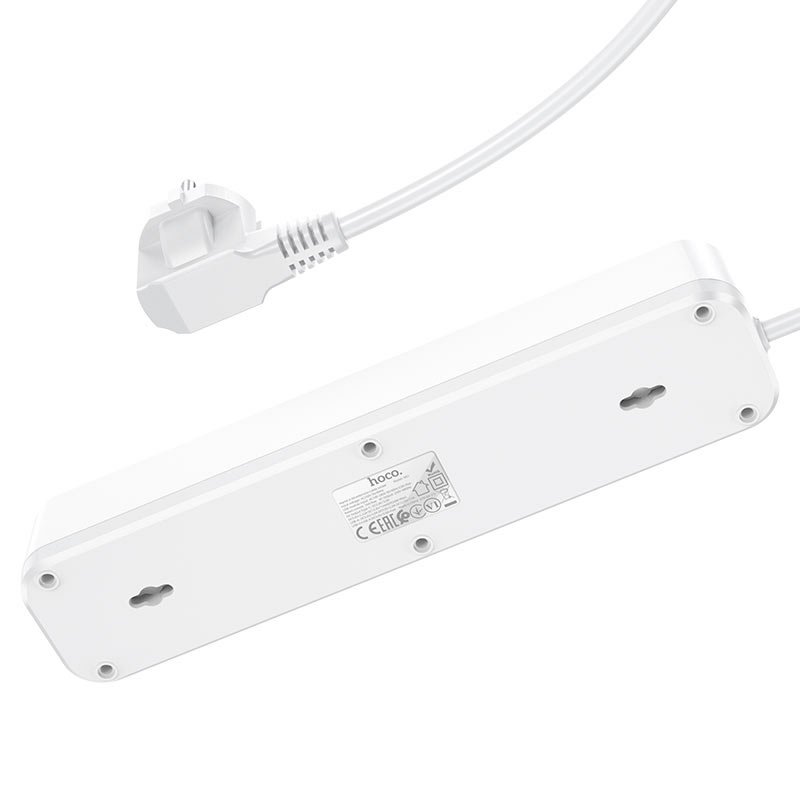Сетевой фильтр HOCO NS1 4 гнезда + 2USB QC3.0 + PD 20W Type-C USB-C 1.8м белый