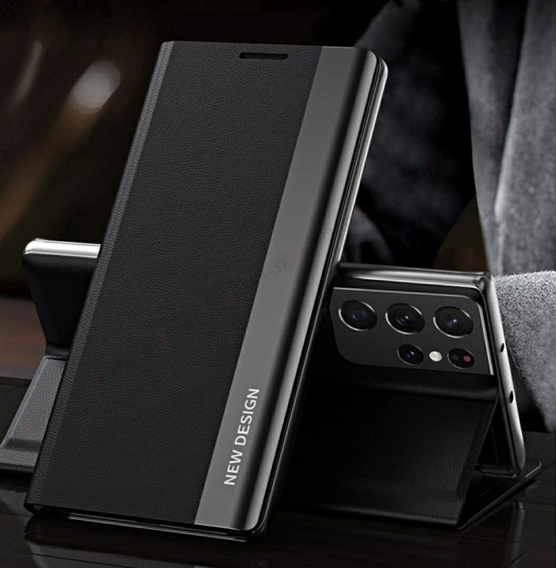 Изображение Чехол-книжка для Xiaomi Redmi 12X 5G New Design с магнитом черный фото Чехол-книжка для Xiaomi Redmi 12X 5G New Design с магнитом черный
