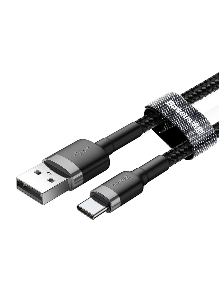 Кабель для зарядки Type-C USB Baseus Cafule CATKLF-BG1 3A 1м черно-серый