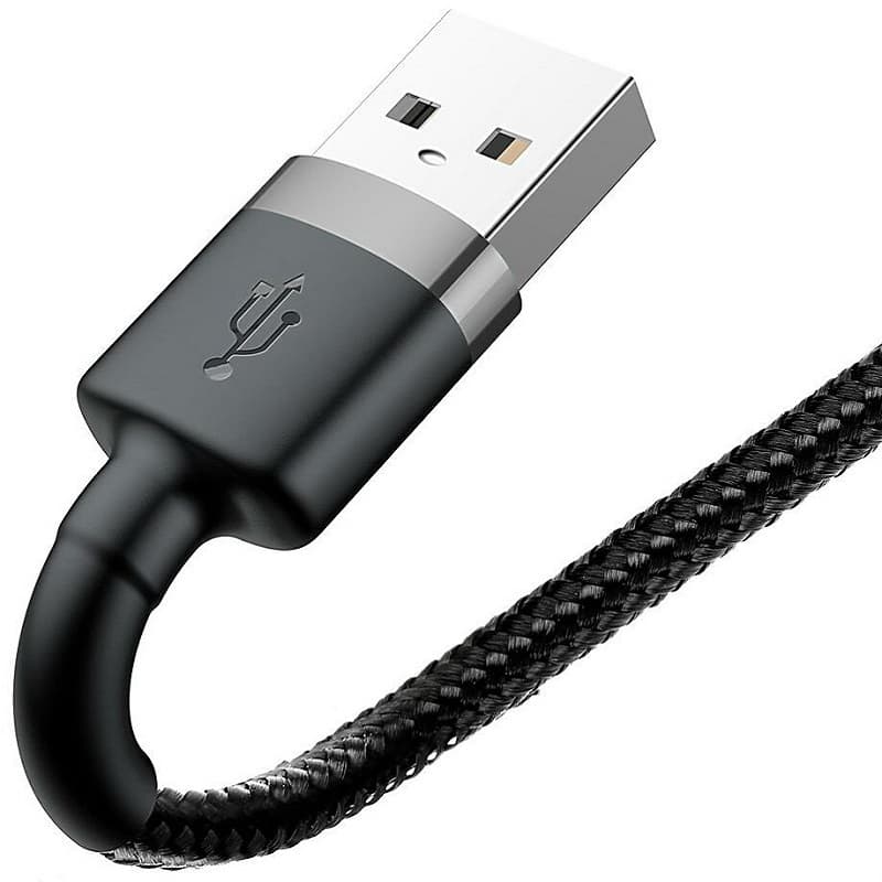 Кабель для зарядки iphone Lightning Baseus Cafule CALKLF-RG1 2A 3м черно-серый