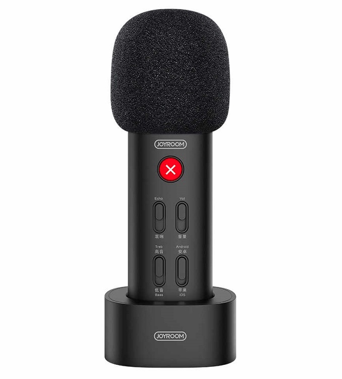 Микрофон для караоке Joyroom K Series JR-K2 1200mAh Live черный (подключение через кабель)