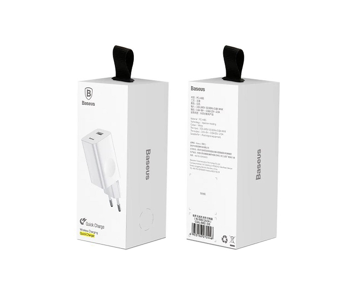 фото Сетевое зарядное устройство Адаптер Блок питания Baseus Quick Charger USB 24W QC3.0 белое CCALL-BX02