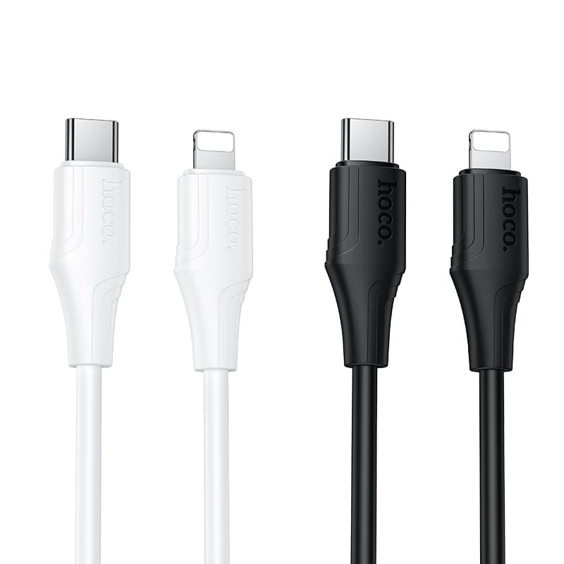 Кабель для зарядки iP Lightning to Type-C HOCO X124 PD 27W 1м огнестойкий силиконовый черный