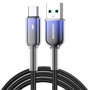 Кабель для зарядки Type-C USB Joyroom S-A42 1.2м 3A в оплетке градиент черно-синий