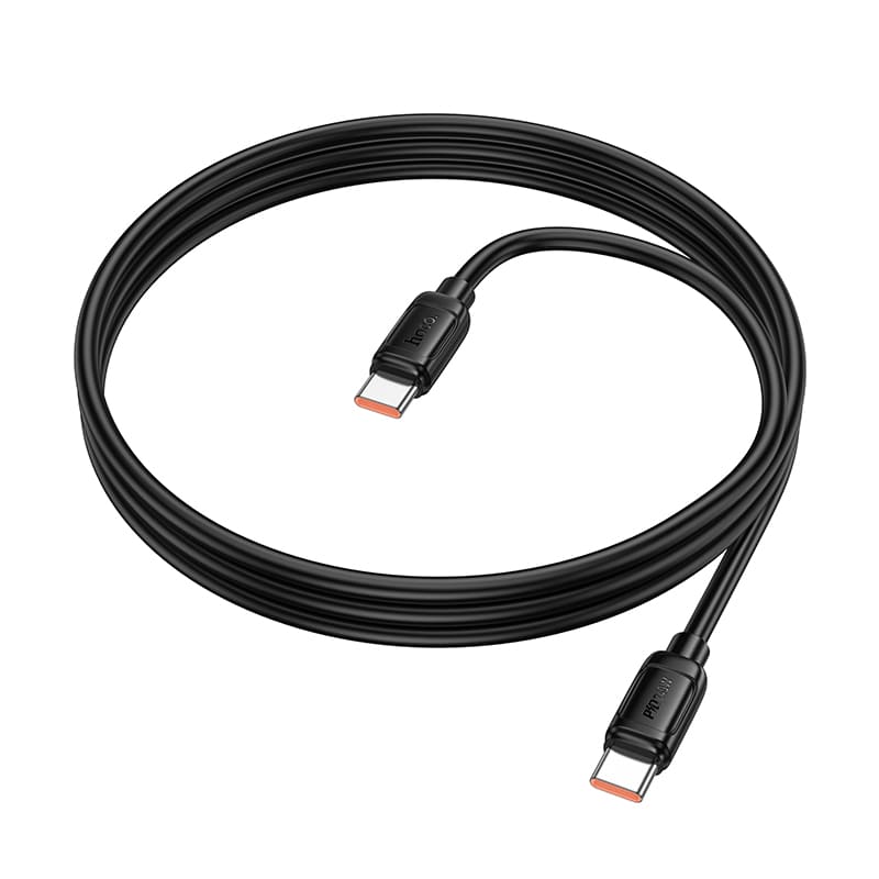 Кабель для зарядки Type-C to Type-C HOCO X115 240W 5A 1м силиконовый черный