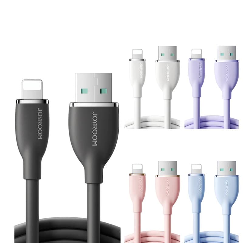 Кабель для зарядки iphone Lightning Joyroom S-A29 1.2м 3A жидкий силикон черный