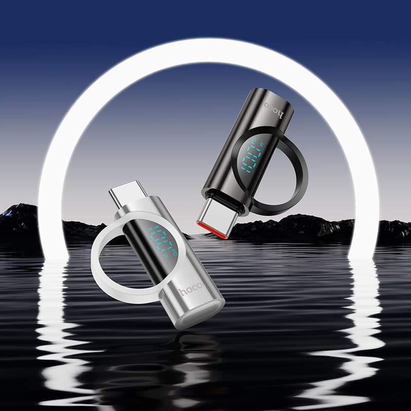 Адаптер переходник с дисплеем с Type-C USB на Type-C USB HOCO UA32 100W черный Адаптер переходник с дисплеем с Type-C USB на Type-C USB HOCO UA32 100W черный