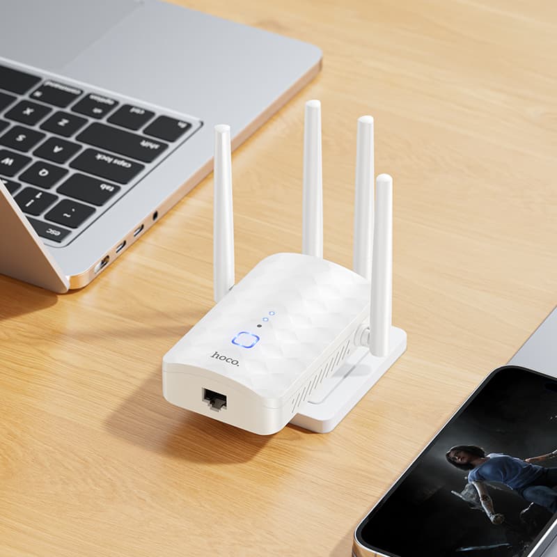 Усилитель беспроводного Wi-Fi сигнала репитер HOCO HI35 WiFi4 300Мбит/с белый
