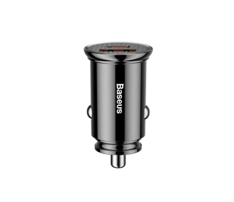 Изображение Автомобильное зарядное устройство Baseus Circular Plastic PD3.0 30W+QC3.0 QC4.0 SCP / Type-C USB-C+USB черное CCALL-YS01 фото Автомобильное зарядное устройство Baseus Circular Plastic PD3.0 30W+QC3.0 QC4.0 SCP / Type-C USB-C+USB черное CCALL-YS01