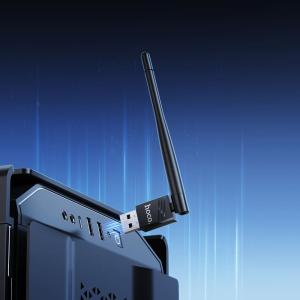 USB адаптер Wi-Fi4 HOCO HI37 черный (USB2.0 2.4ГГц до 150Мбит/с)