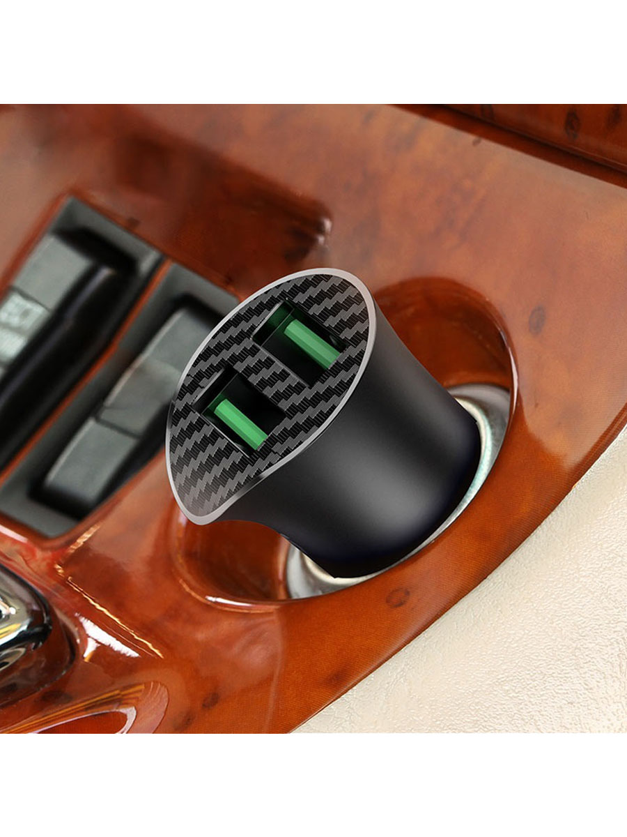 фото Автомобильное зарядное устройство + кабель Lightning 8 pin HOCO Z39 QC3.0 2USB 18W черный
